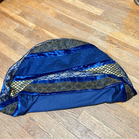 Floor Poof EYES OF INDIA Blue Gold Round BoHo Floor Throw Pillow Round 28 inches - Picture 12 of 16